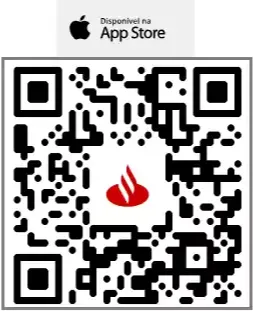 Imagem de um QR Code. Redireciona o usuário para o download do App Santander na loja 'App Store'.